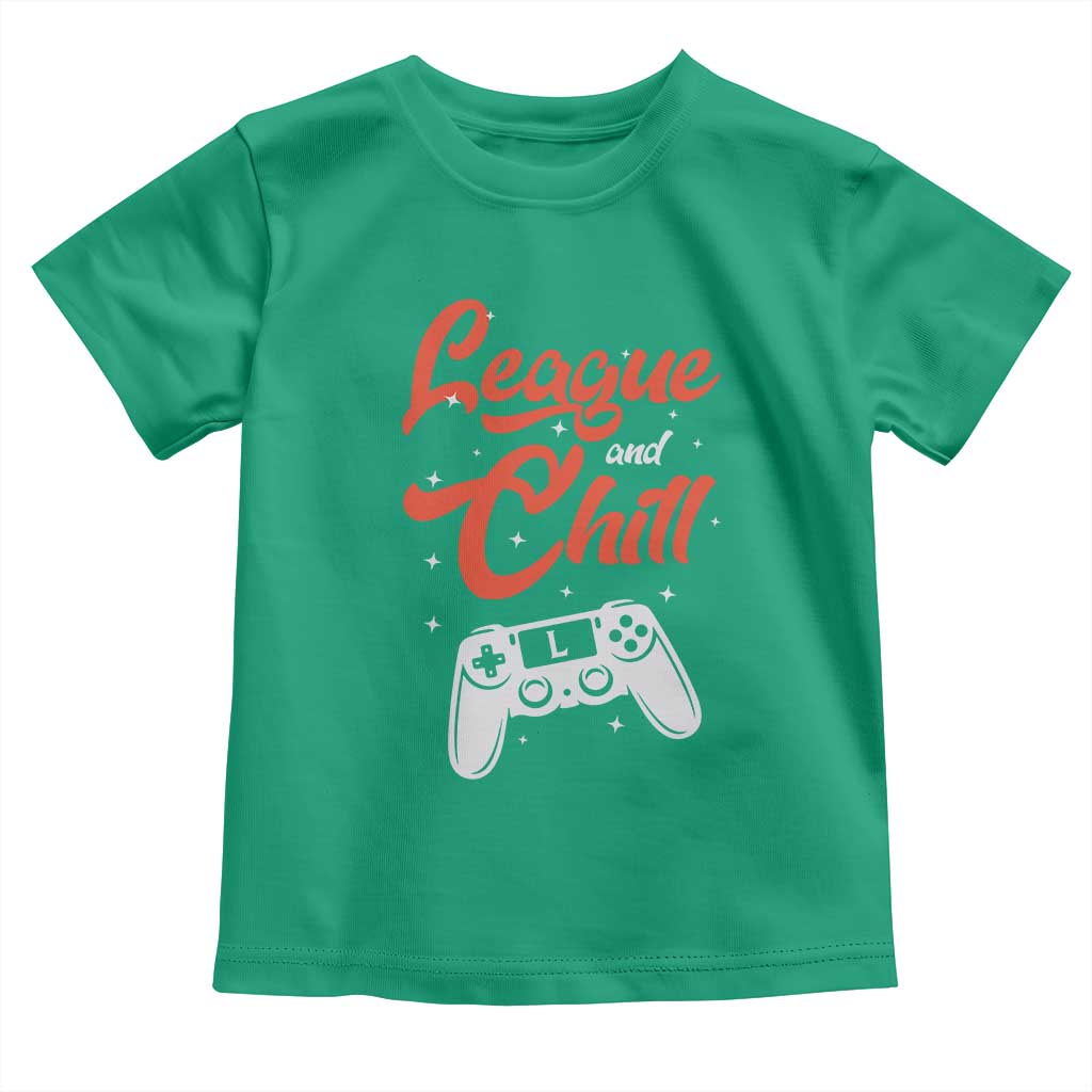 League And Chill Toddler T Shirt Funny Gaming Quote Gift For Gamer - Wonder Print Shop
