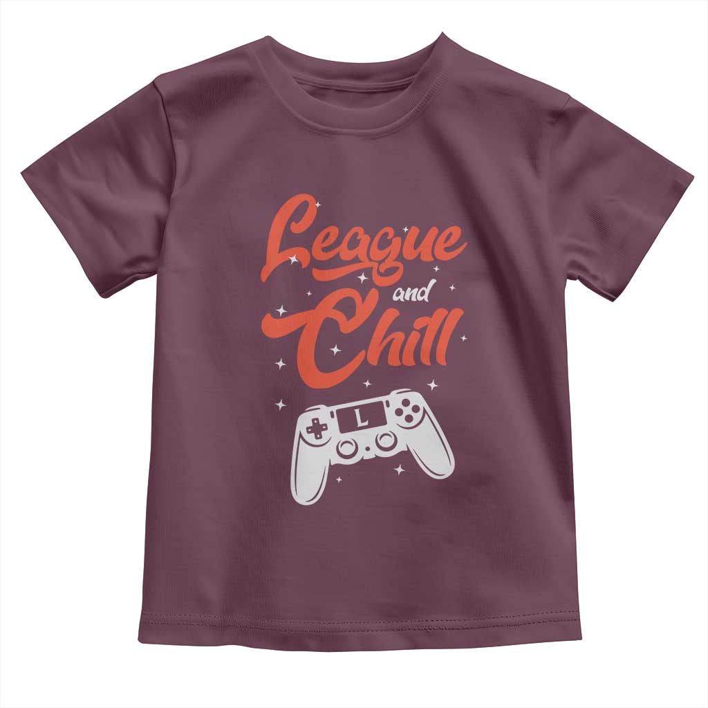 League And Chill Toddler T Shirt Funny Gaming Quote Gift For Gamer - Wonder Print Shop
