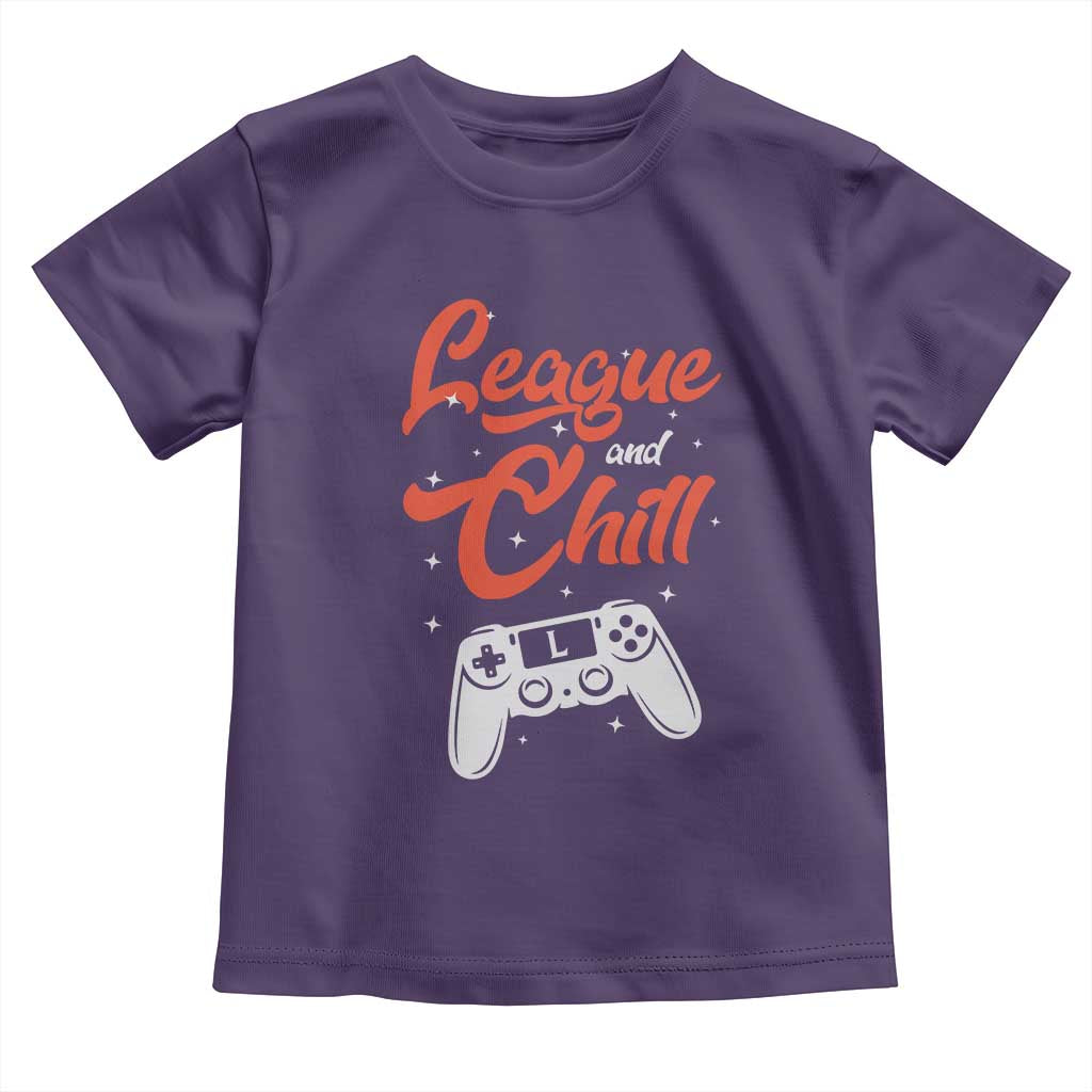 League And Chill Toddler T Shirt Funny Gaming Quote Gift For Gamer - Wonder Print Shop