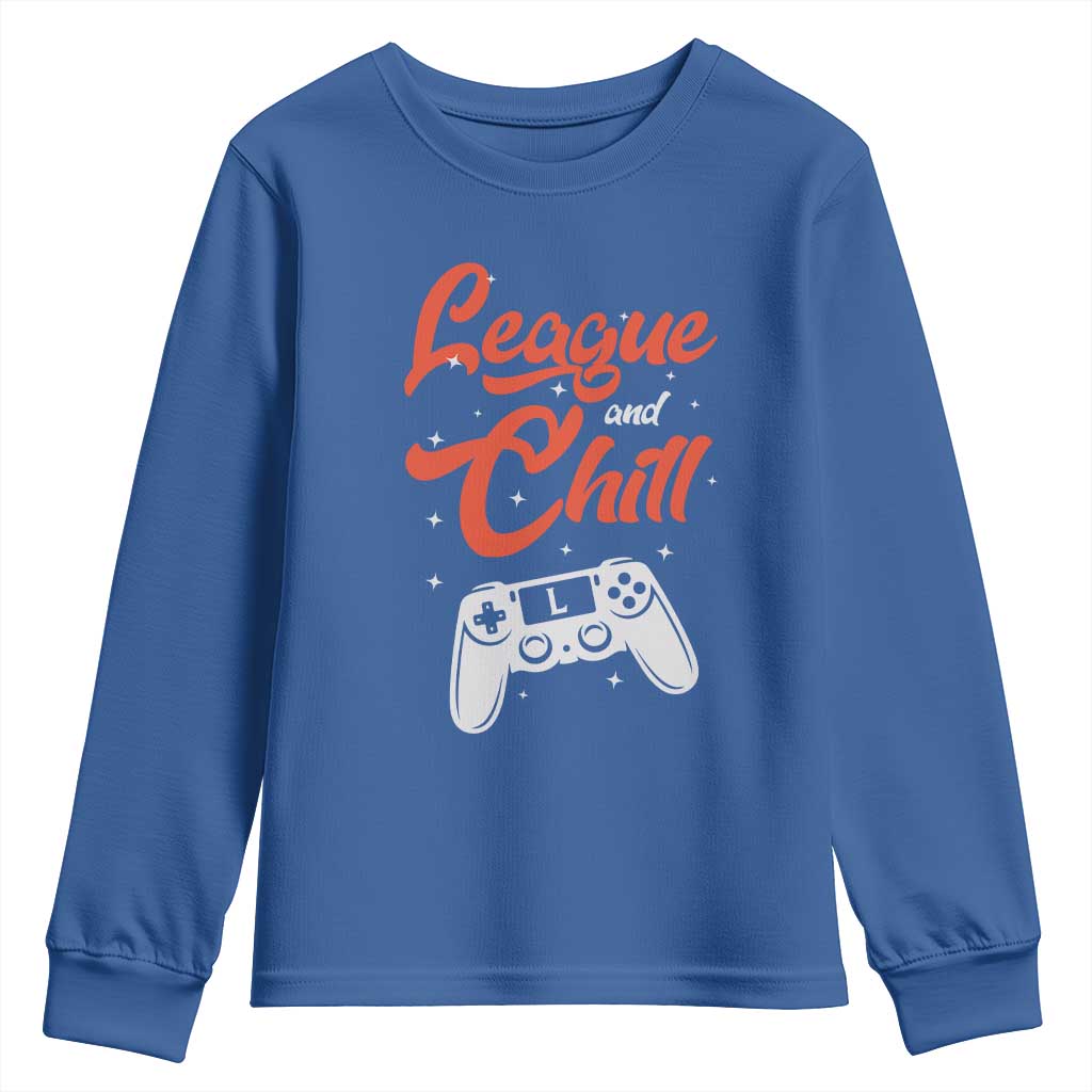 League And Chill Youth Sweatshirt Funny Gaming Quote Gift For Gamer - Wonder Print Shop