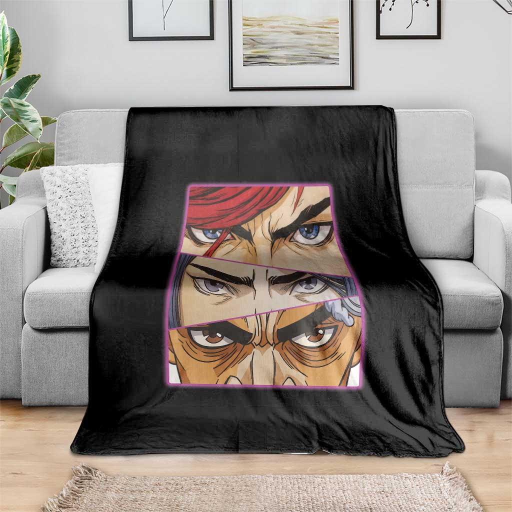 Futuristic Legends Anime Eyes Throw Blanket Gift For League Gamer Fans - Wonder Print Shop