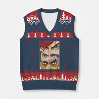 Futuristic Legends Anime Eyes V-Neck Knit Sweater Vest Gift For League Gamer Fans - Wonder Print Shop