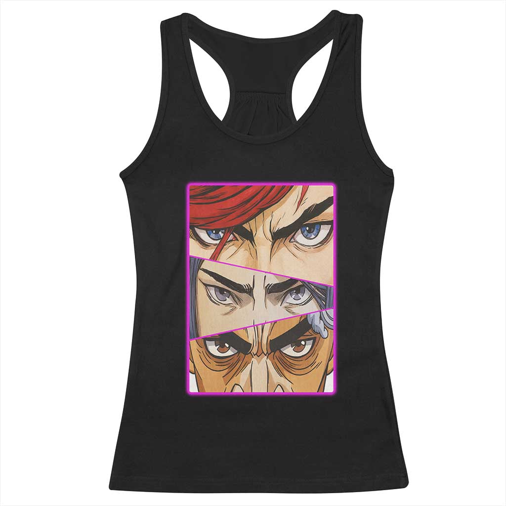 Futuristic Legends Anime Eyes Racerback Tank Top Gift For League Gamer Fans - Wonder Print Shop