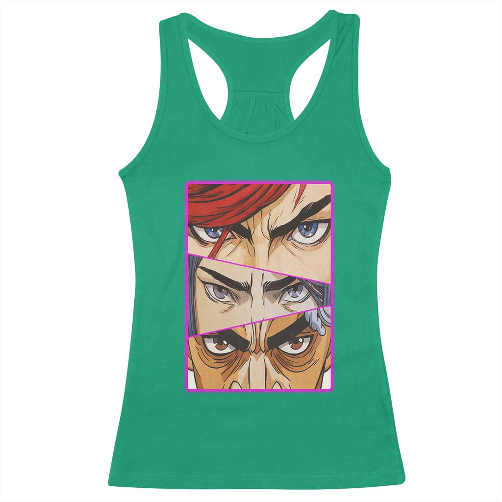 Futuristic Legends Anime Eyes Racerback Tank Top Gift For League Gamer Fans - Wonder Print Shop