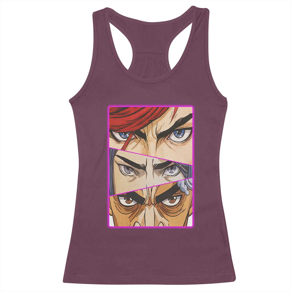 Futuristic Legends Anime Eyes Racerback Tank Top Gift For League Gamer Fans - Wonder Print Shop