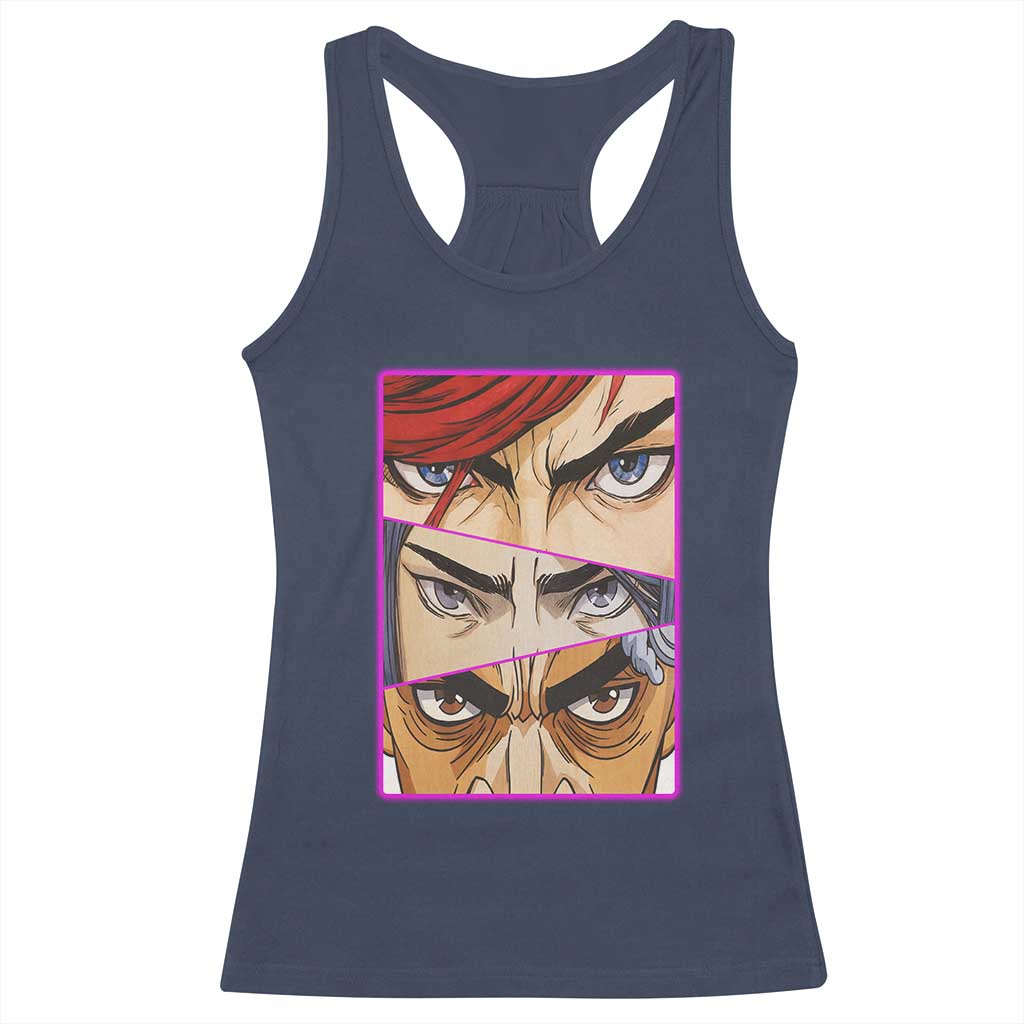 Futuristic Legends Anime Eyes Racerback Tank Top Gift For League Gamer Fans - Wonder Print Shop