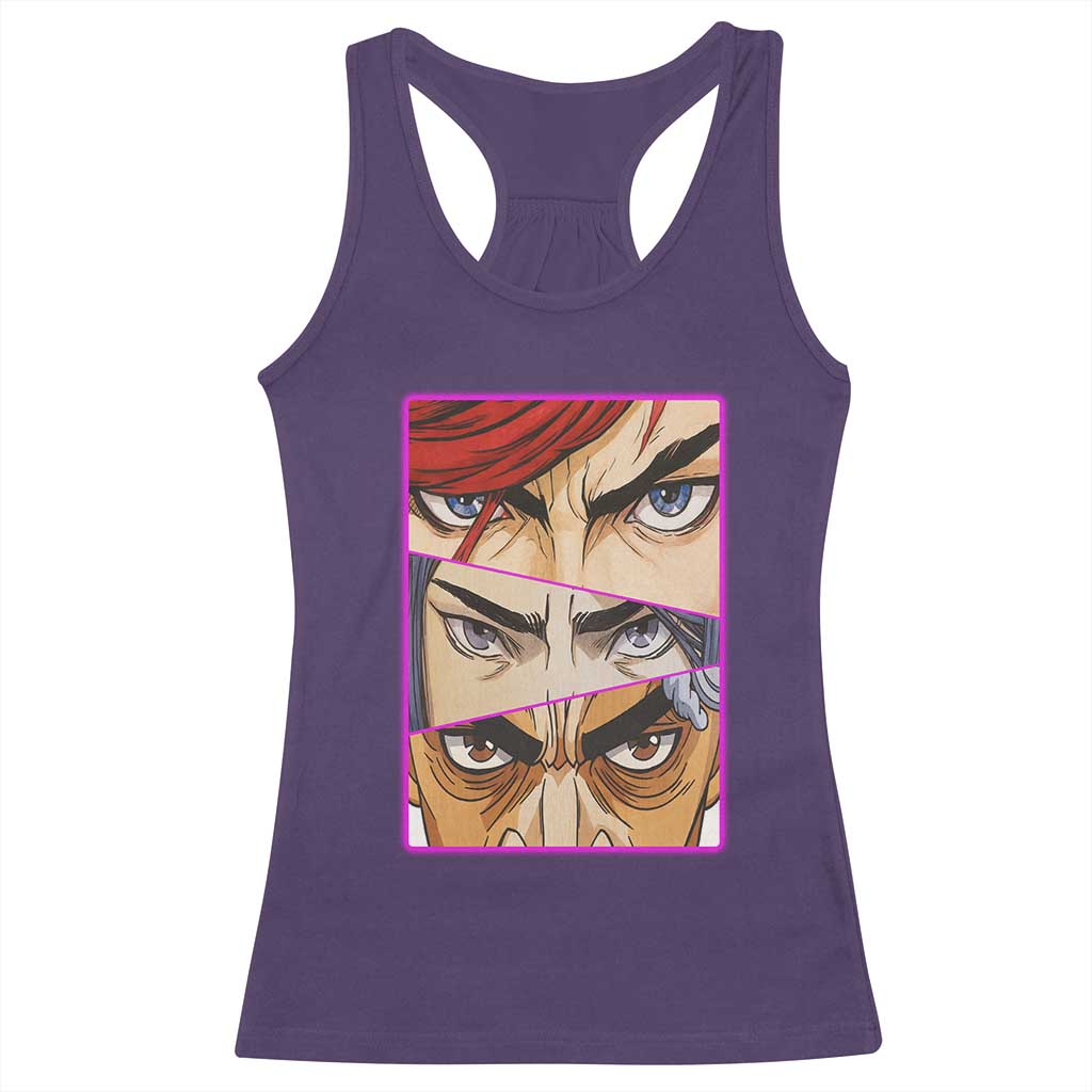 Futuristic Legends Anime Eyes Racerback Tank Top Gift For League Gamer Fans - Wonder Print Shop