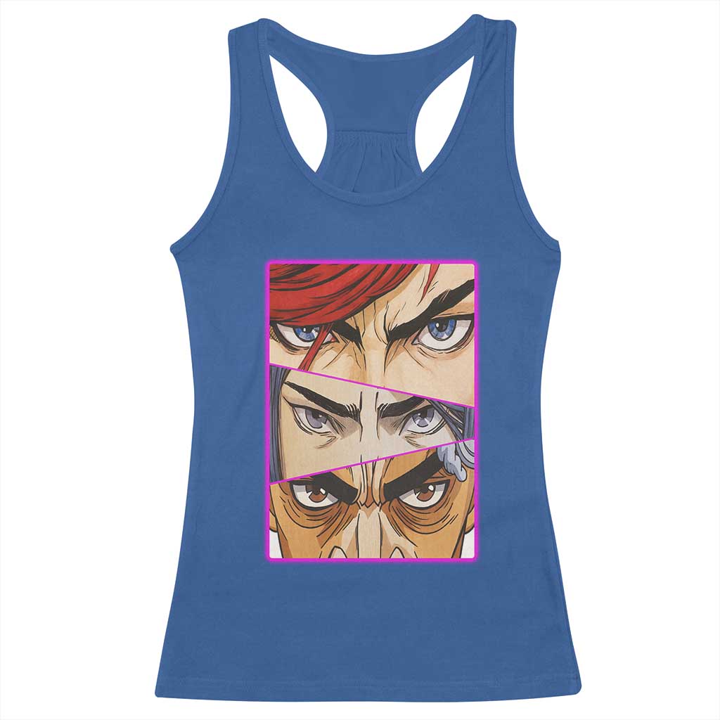 Futuristic Legends Anime Eyes Racerback Tank Top Gift For League Gamer Fans - Wonder Print Shop