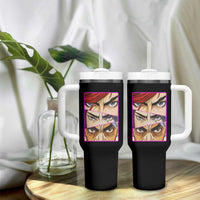 Futuristic Legends Anime Eyes Tumbler With Handle Gift For League Gamer Fans - Wonder Print Shop