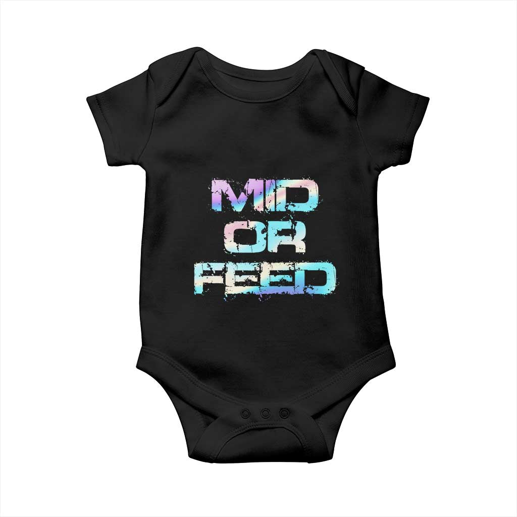 Mid Or Feed Iridescent Effect Baby Onesie Funny Game Lover Gift - Wonder Print Shop