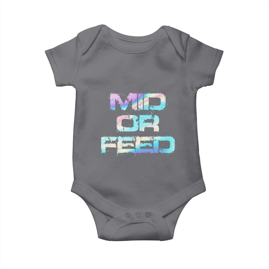 Mid Or Feed Iridescent Effect Baby Onesie Funny Game Lover Gift - Wonder Print Shop