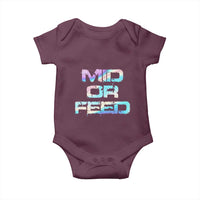 Mid Or Feed Iridescent Effect Baby Onesie Funny Game Lover Gift - Wonder Print Shop