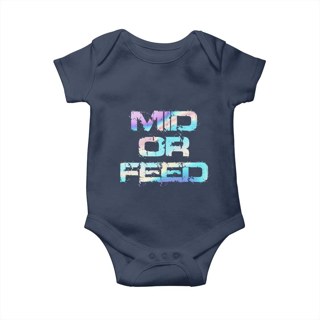 Mid Or Feed Iridescent Effect Baby Onesie Funny Game Lover Gift - Wonder Print Shop