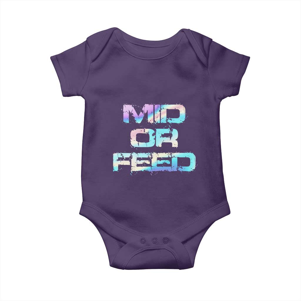 Mid Or Feed Iridescent Effect Baby Onesie Funny Game Lover Gift - Wonder Print Shop