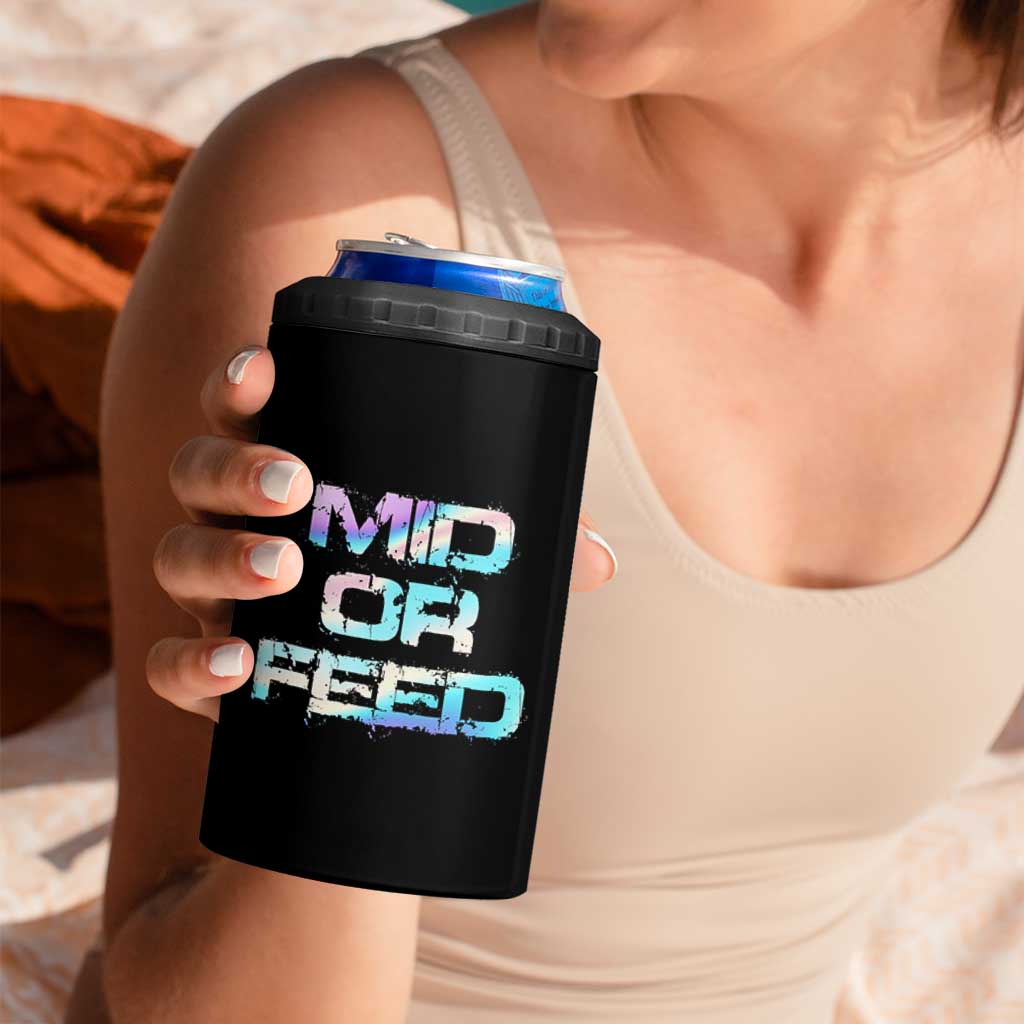 Mid Or Feed Iridescent Effect 4 in 1 Can Cooler Tumbler Funny Game Lover Gift - Wonder Print Shop