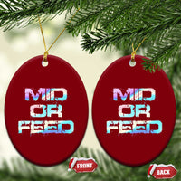 Mid Or Feed Iridescent Effect Ceramic Ornament Funny Game Lover Gift - Wonder Print Shop