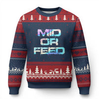 Mid Or Feed Iridescent Effect Ugly Christmas Sweater Funny Game Lover Gift - Wonder Print Shop