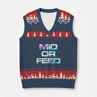 Mid Or Feed Iridescent Effect V-Neck Knit Sweater Vest Funny Game Lover Gift - Wonder Print Shop
