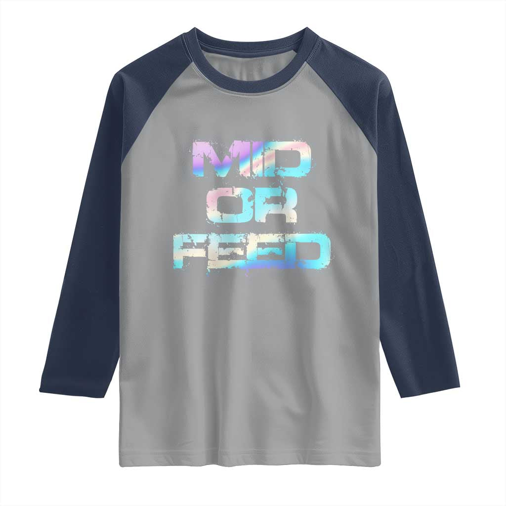 Mid Or Feed Iridescent Effect Raglan Shirt Funny Game Lover Gift - Wonder Print Shop