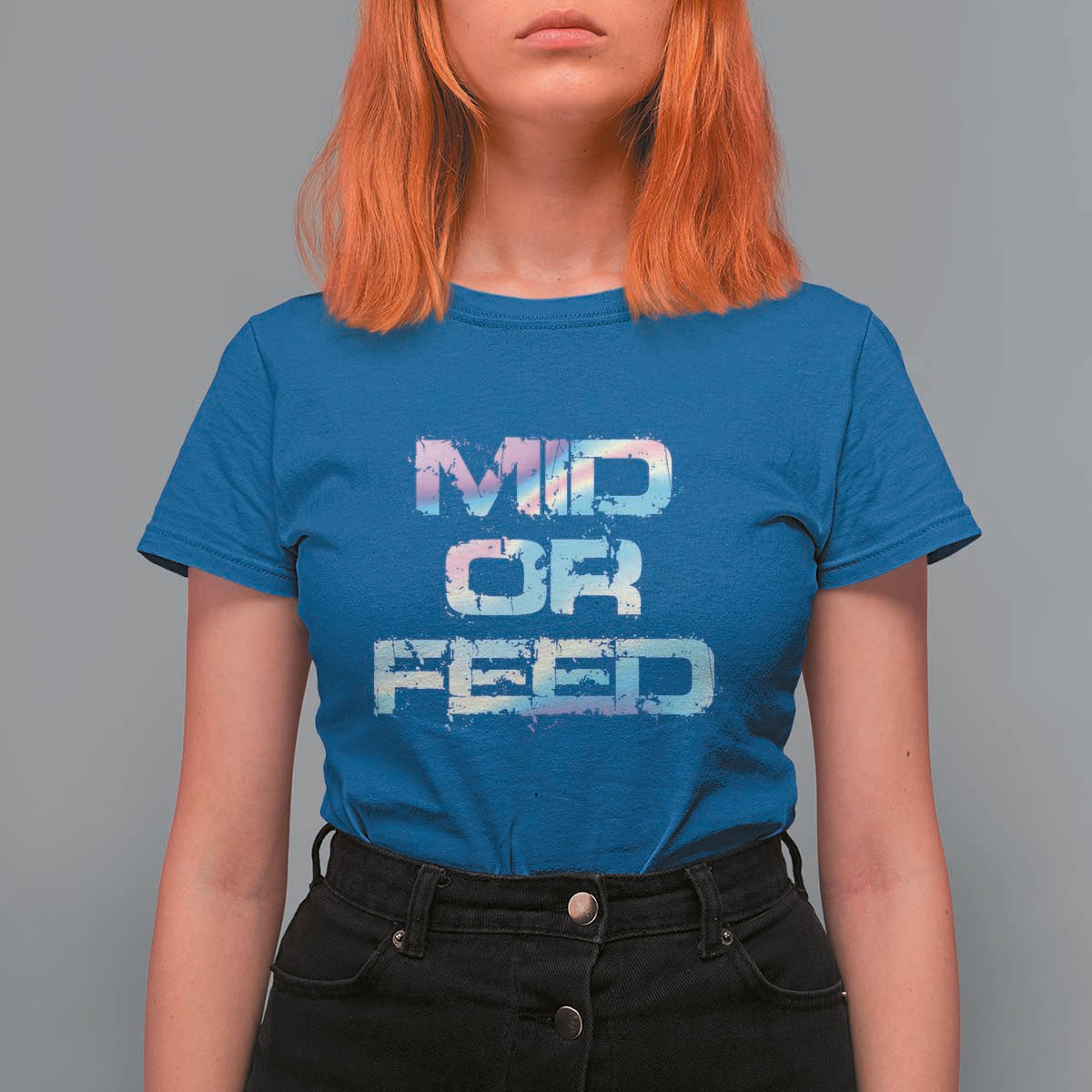 Mid Or Feed Iridescent Effect T Shirt For Women Funny Game Lover Gift - Wonder Print Shop