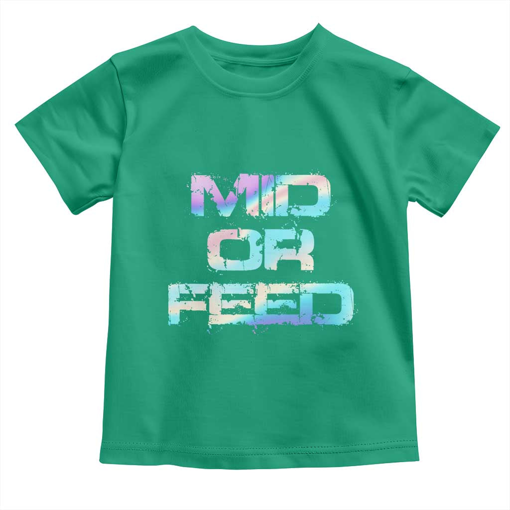 Mid Or Feed Iridescent Effect Toddler T Shirt Funny Game Lover Gift - Wonder Print Shop