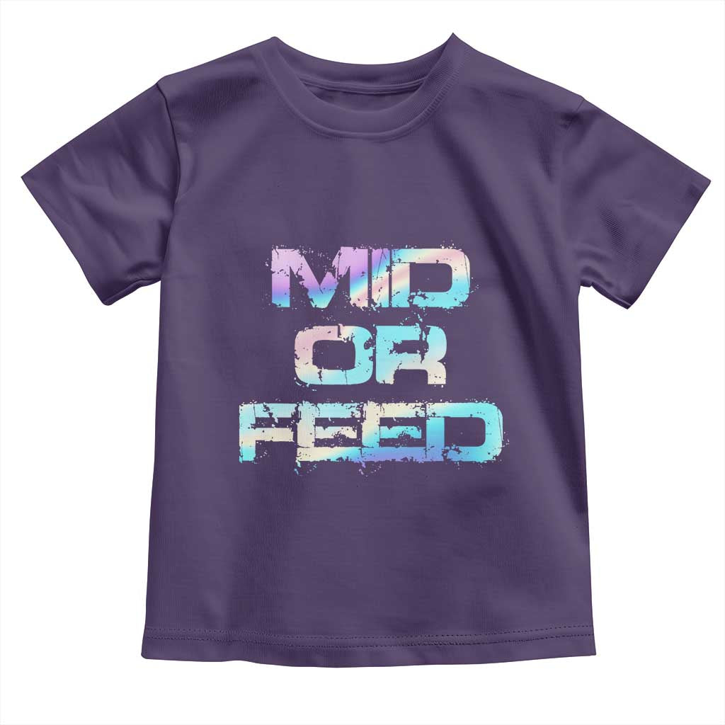 Mid Or Feed Iridescent Effect Toddler T Shirt Funny Game Lover Gift - Wonder Print Shop