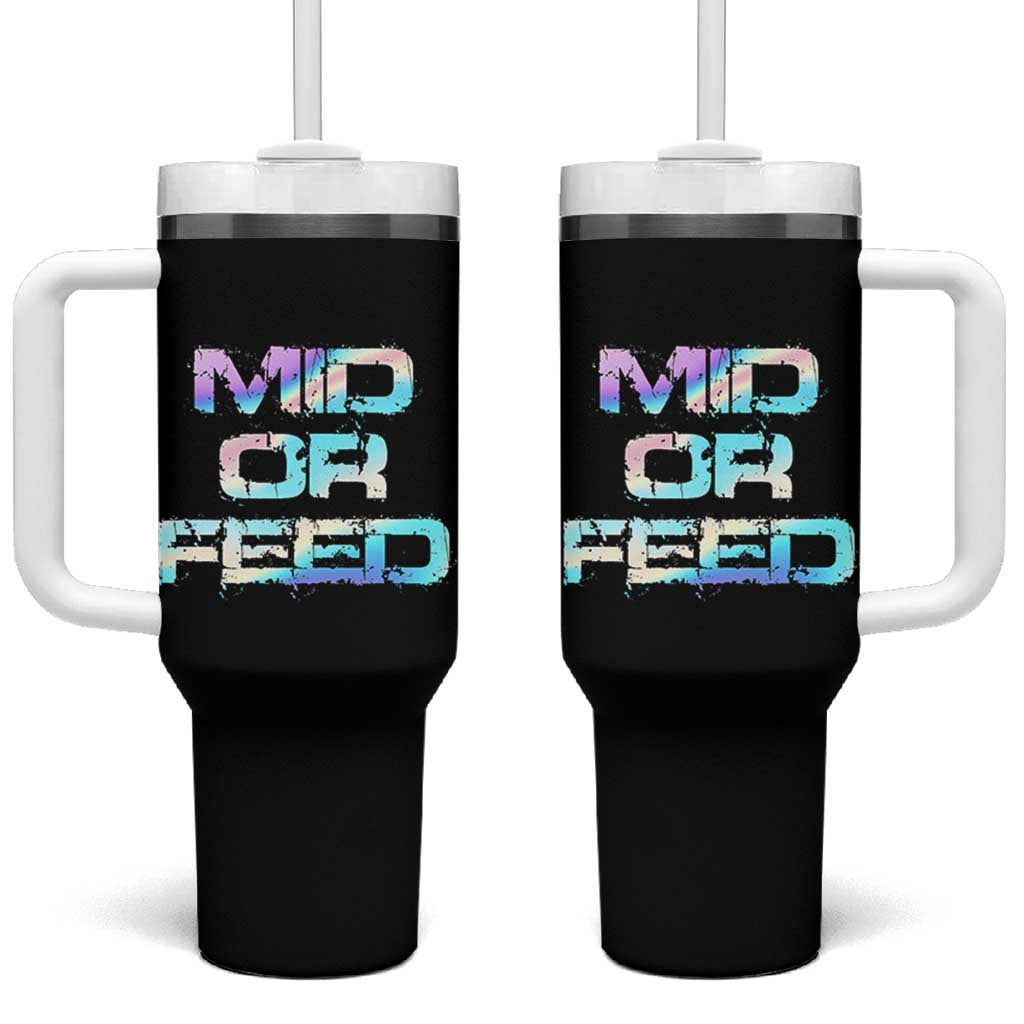 Mid Or Feed Iridescent Effect Tumbler With Handle Funny Game Lover Gift - Wonder Print Shop