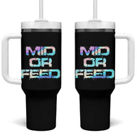 Mid Or Feed Iridescent Effect Tumbler With Handle Funny Game Lover Gift - Wonder Print Shop