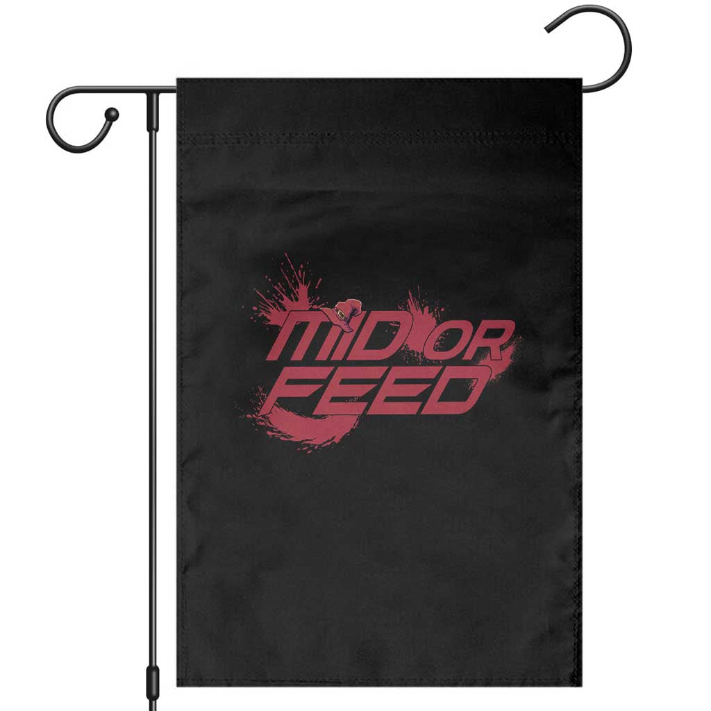 Mid Or Feed Holographic Witch Hat Garden Flag Funny Game Lover Gift - Wonder Print Shop