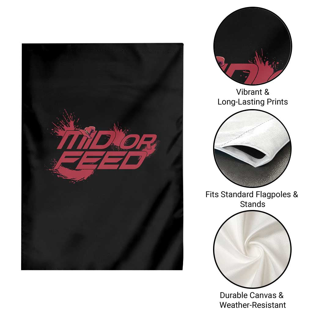Mid Or Feed Holographic Witch Hat Garden Flag Funny Game Lover Gift - Wonder Print Shop