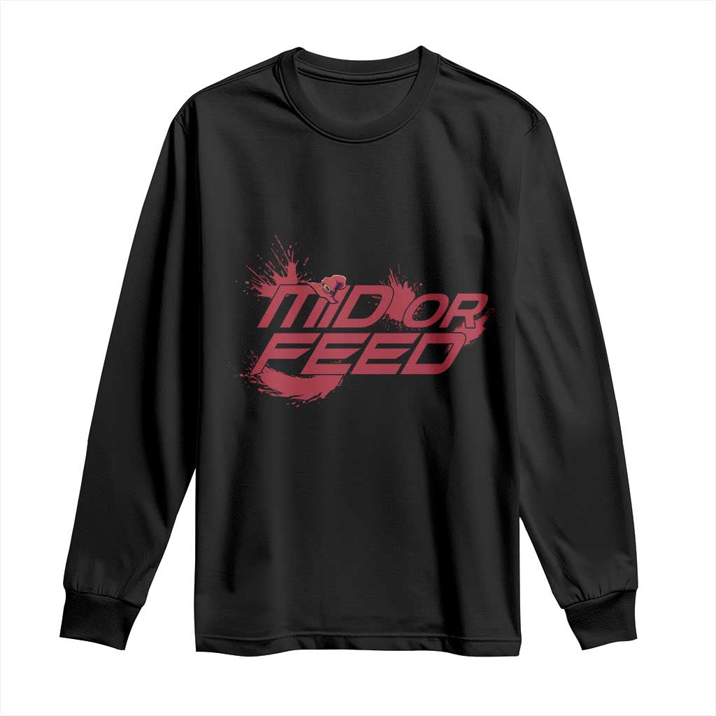 Mid Or Feed Holographic Witch Hat Long Sleeve Shirt Funny Game Lover Gift - Wonder Print Shop