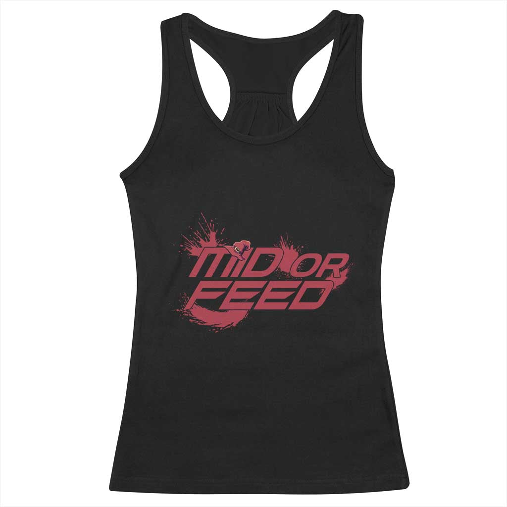 Mid Or Feed Holographic Witch Hat Racerback Tank Top Funny Game Lover Gift - Wonder Print Shop