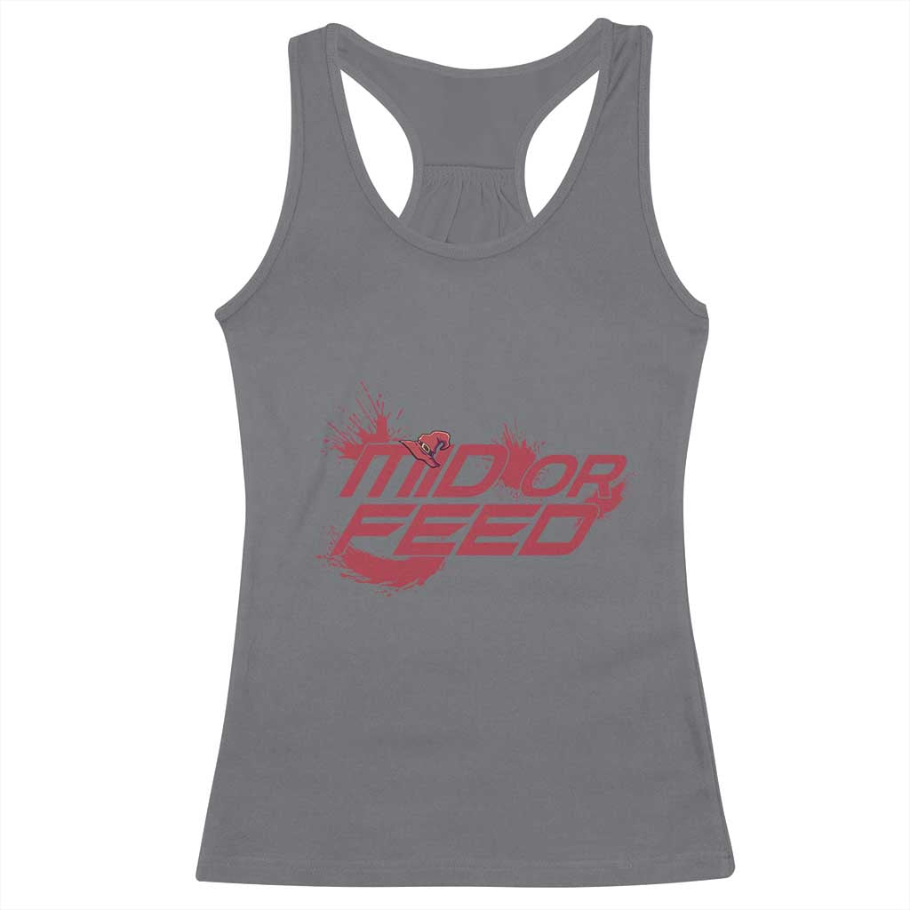 Mid Or Feed Holographic Witch Hat Racerback Tank Top Funny Game Lover Gift - Wonder Print Shop