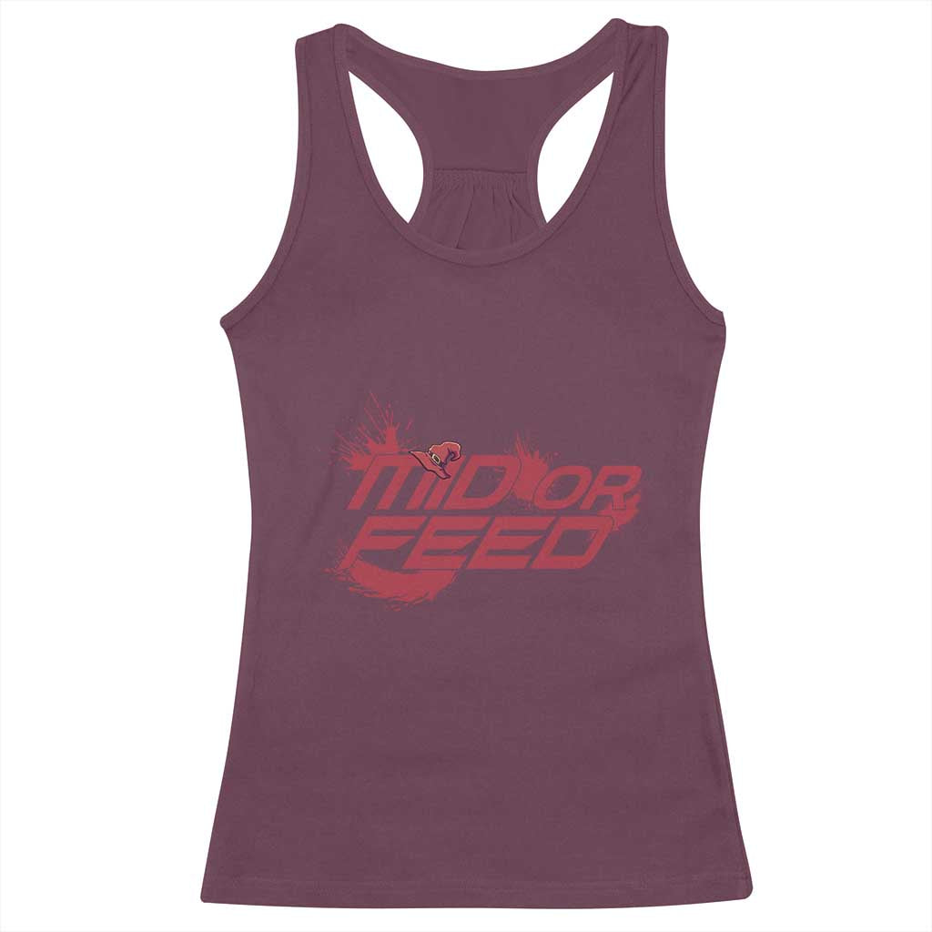 Mid Or Feed Holographic Witch Hat Racerback Tank Top Funny Game Lover Gift - Wonder Print Shop