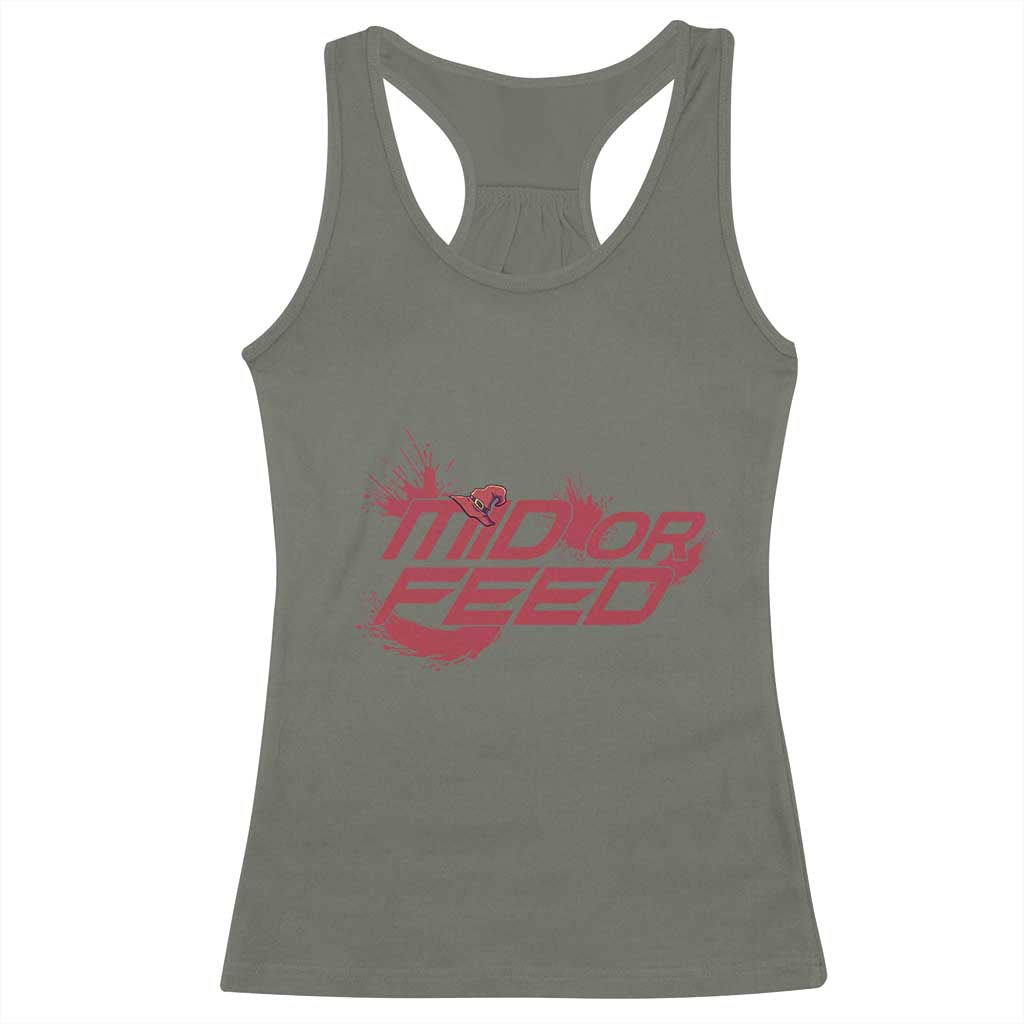 Mid Or Feed Holographic Witch Hat Racerback Tank Top Funny Game Lover Gift - Wonder Print Shop
