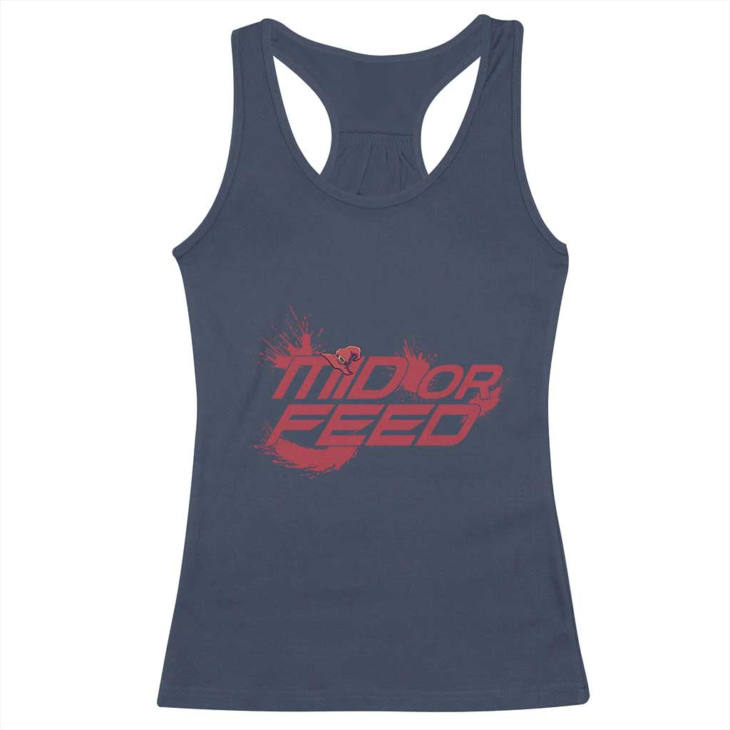 Mid Or Feed Holographic Witch Hat Racerback Tank Top Funny Game Lover Gift - Wonder Print Shop