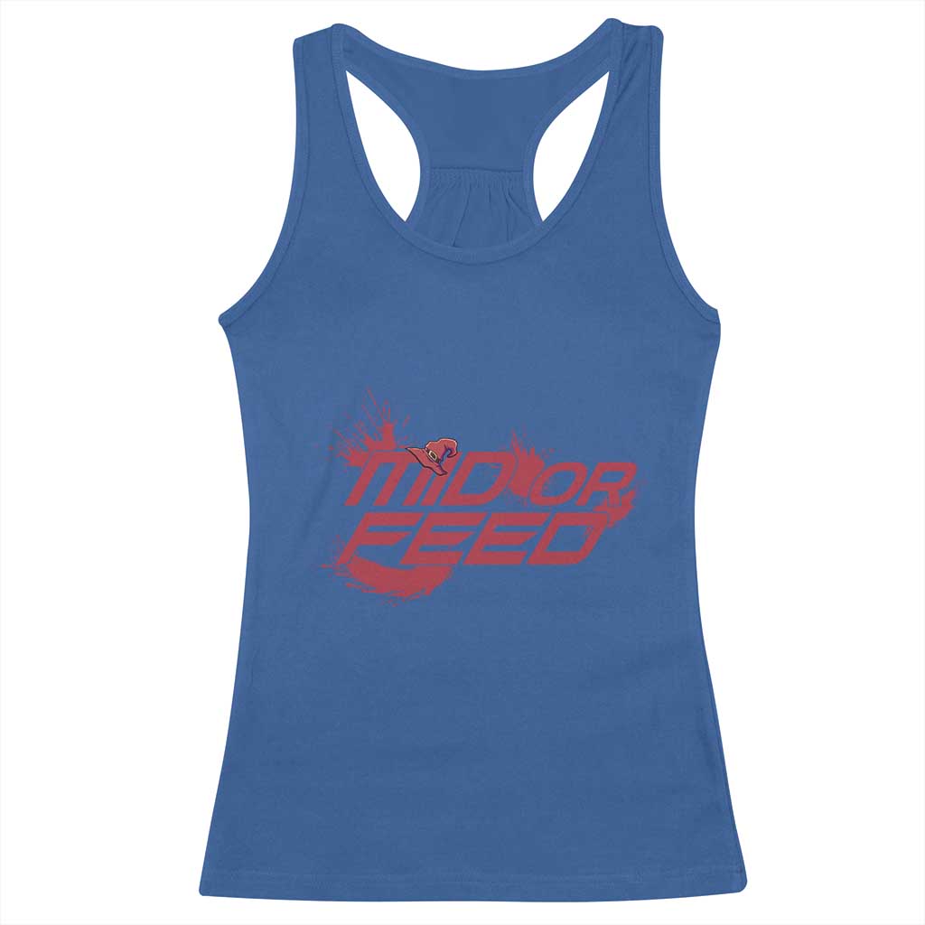 Mid Or Feed Holographic Witch Hat Racerback Tank Top Funny Game Lover Gift - Wonder Print Shop