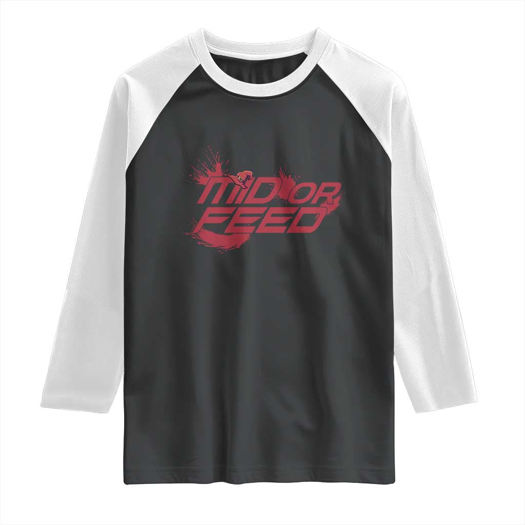 Mid Or Feed Holographic Witch Hat Raglan Shirt Funny Game Lover Gift - Wonder Print Shop