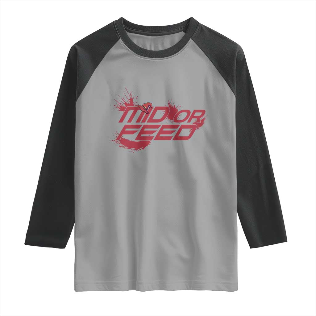 Mid Or Feed Holographic Witch Hat Raglan Shirt Funny Game Lover Gift - Wonder Print Shop