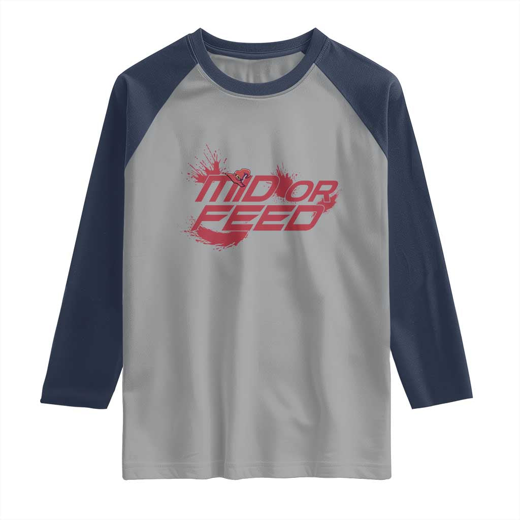 Mid Or Feed Holographic Witch Hat Raglan Shirt Funny Game Lover Gift - Wonder Print Shop