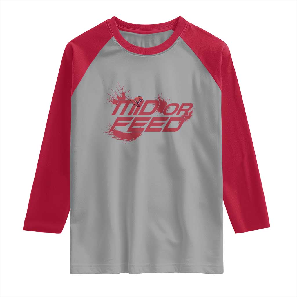 Mid Or Feed Holographic Witch Hat Raglan Shirt Funny Game Lover Gift - Wonder Print Shop