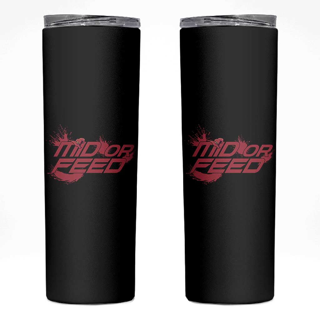 Mid Or Feed Holographic Witch Hat Skinny Tumbler Funny Game Lover Gift - Wonder Print Shop