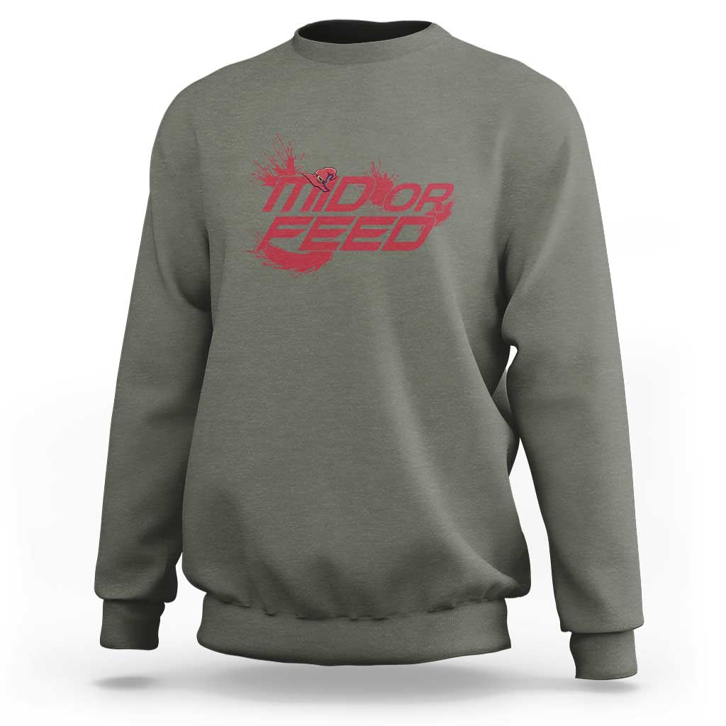Mid Or Feed Holographic Witch Hat Sweatshirt Funny Game Lover Gift - Wonder Print Shop
