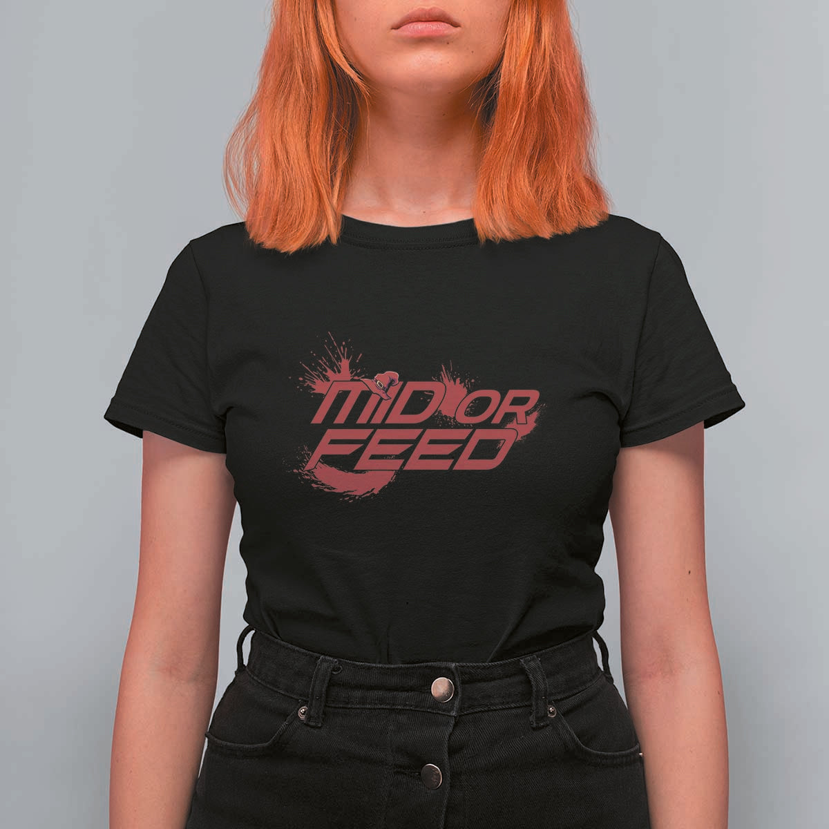 Mid Or Feed Holographic Witch Hat T Shirt For Women Funny Game Lover Gift - Wonder Print Shop