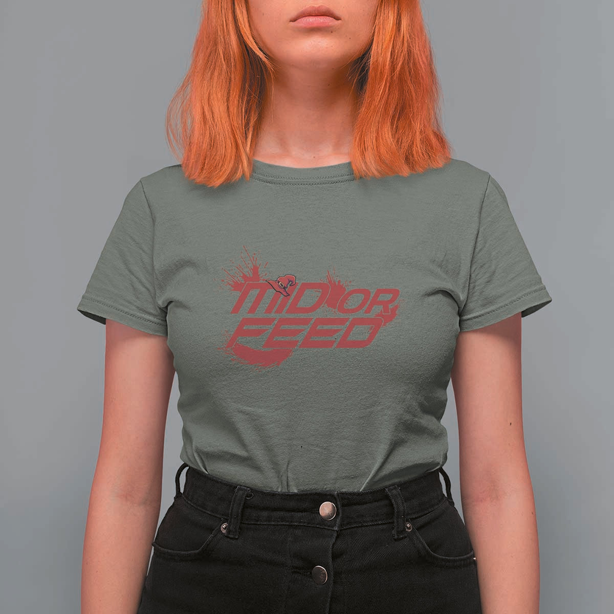 Mid Or Feed Holographic Witch Hat T Shirt For Women Funny Game Lover Gift - Wonder Print Shop