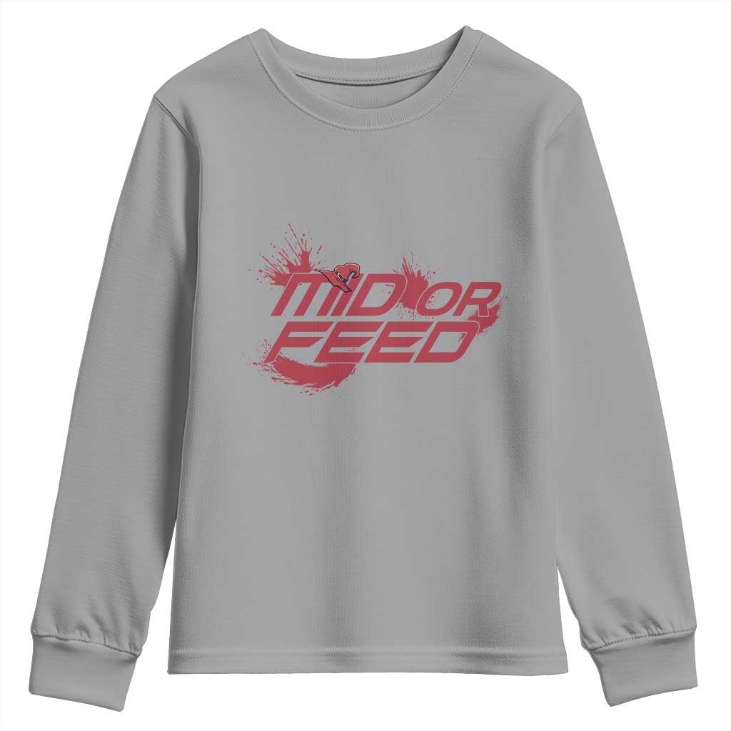 Mid Or Feed Holographic Witch Hat Youth Sweatshirt Funny Game Lover Gift - Wonder Print Shop