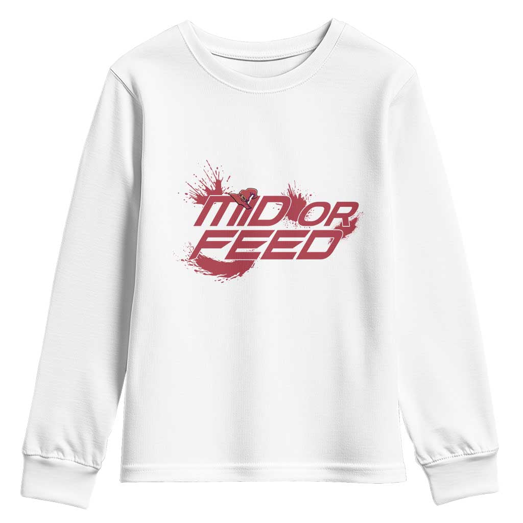 Mid Or Feed Holographic Witch Hat Youth Sweatshirt Funny Game Lover Gift - Wonder Print Shop