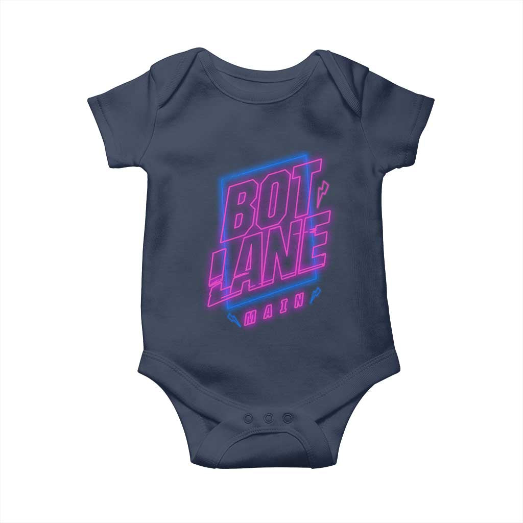 Bot Lane Main Cyberpunk Neon Style Baby Onesie Gaming Quote Gift - Wonder Print Shop