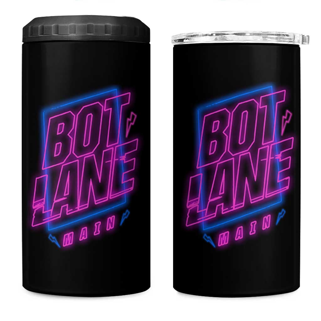 Bot Lane Main Cyberpunk Neon Style 4 in 1 Can Cooler Tumbler Gaming Quote Gift - Wonder Print Shop