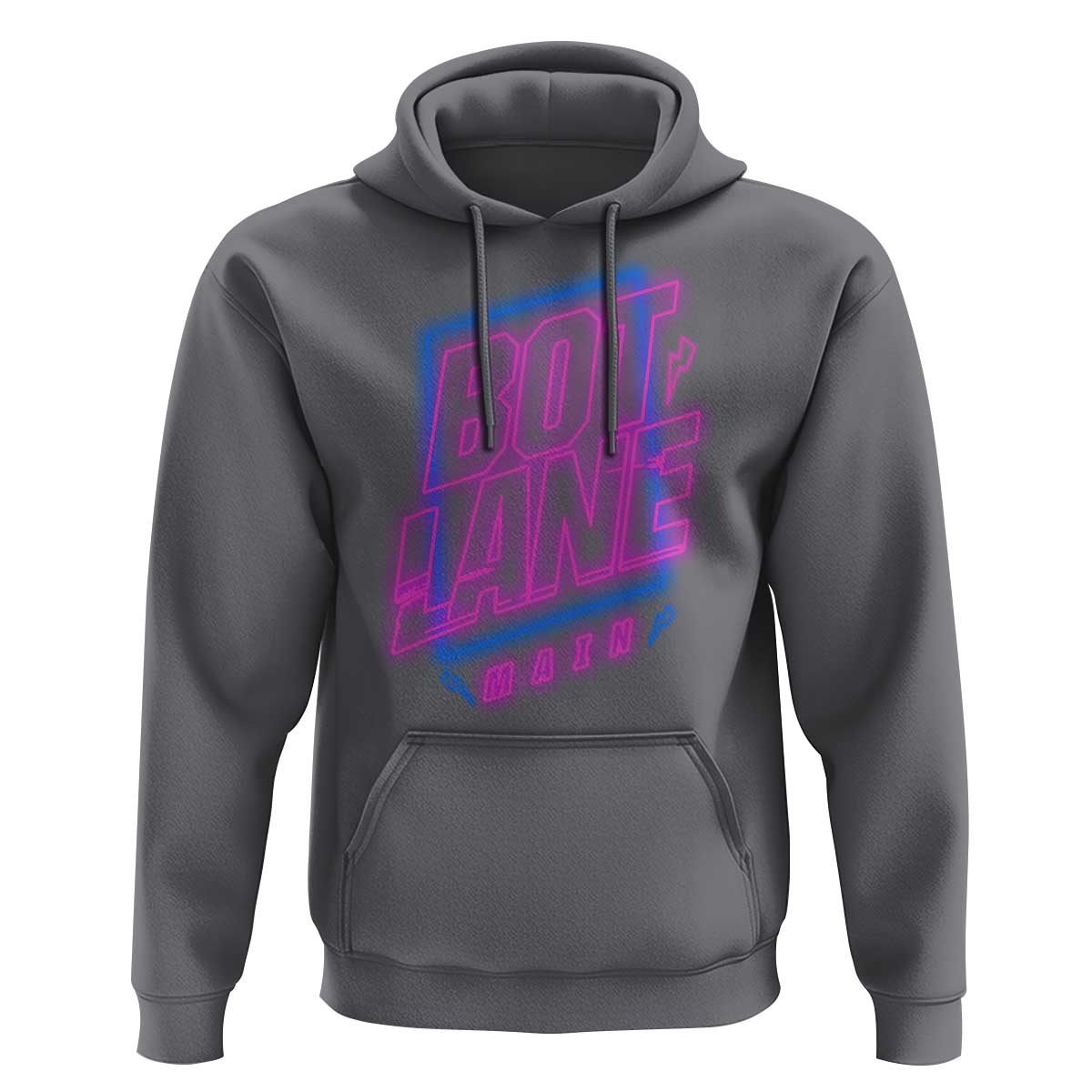 Bot Lane Main Cyberpunk Neon Style Hoodie Gaming Quote Gift - Wonder Print Shop